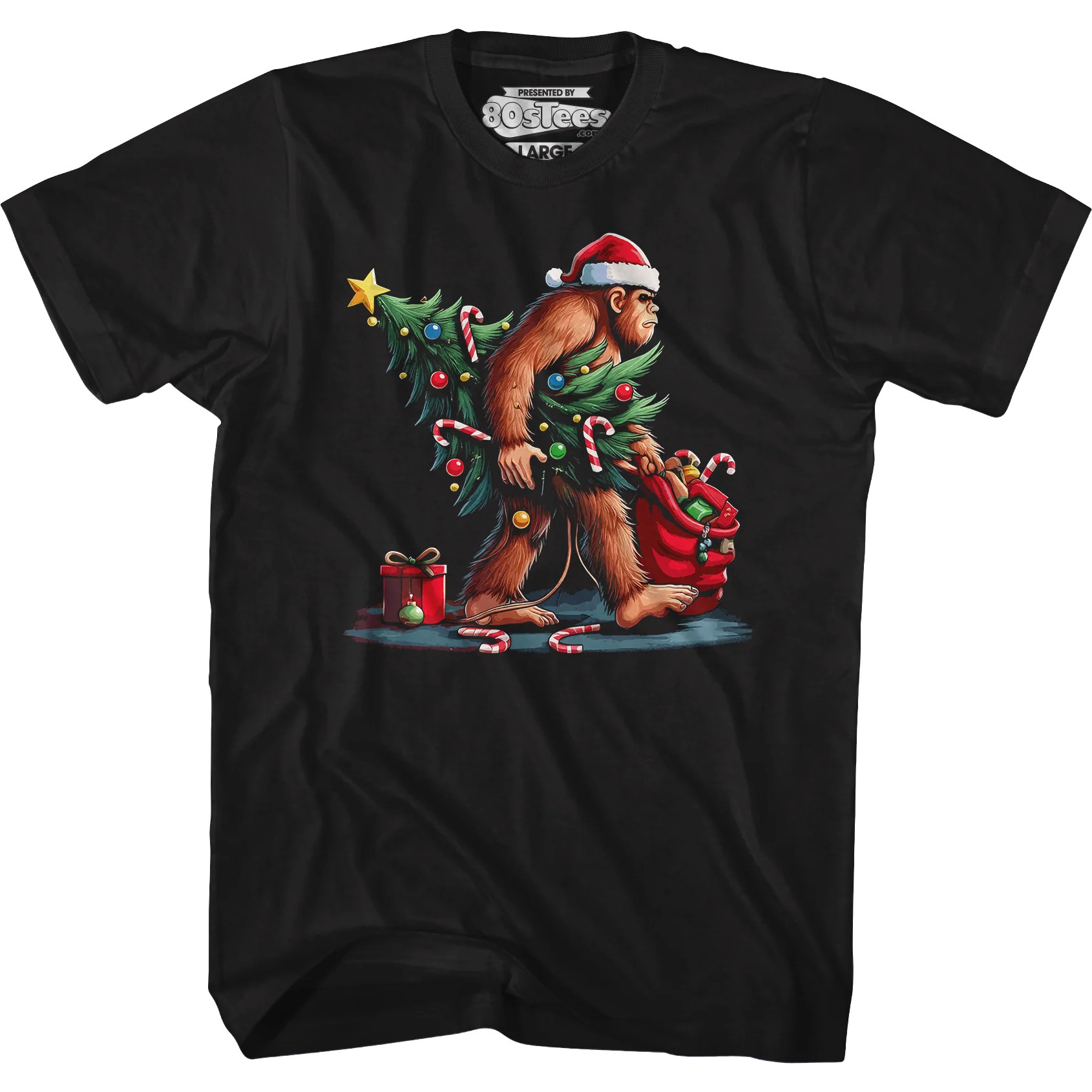 Festive Bigfoot Christmas Tshirt